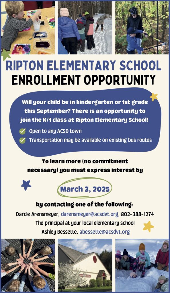 Want to send your kindergartener or first-grader to Ripton Elementary?